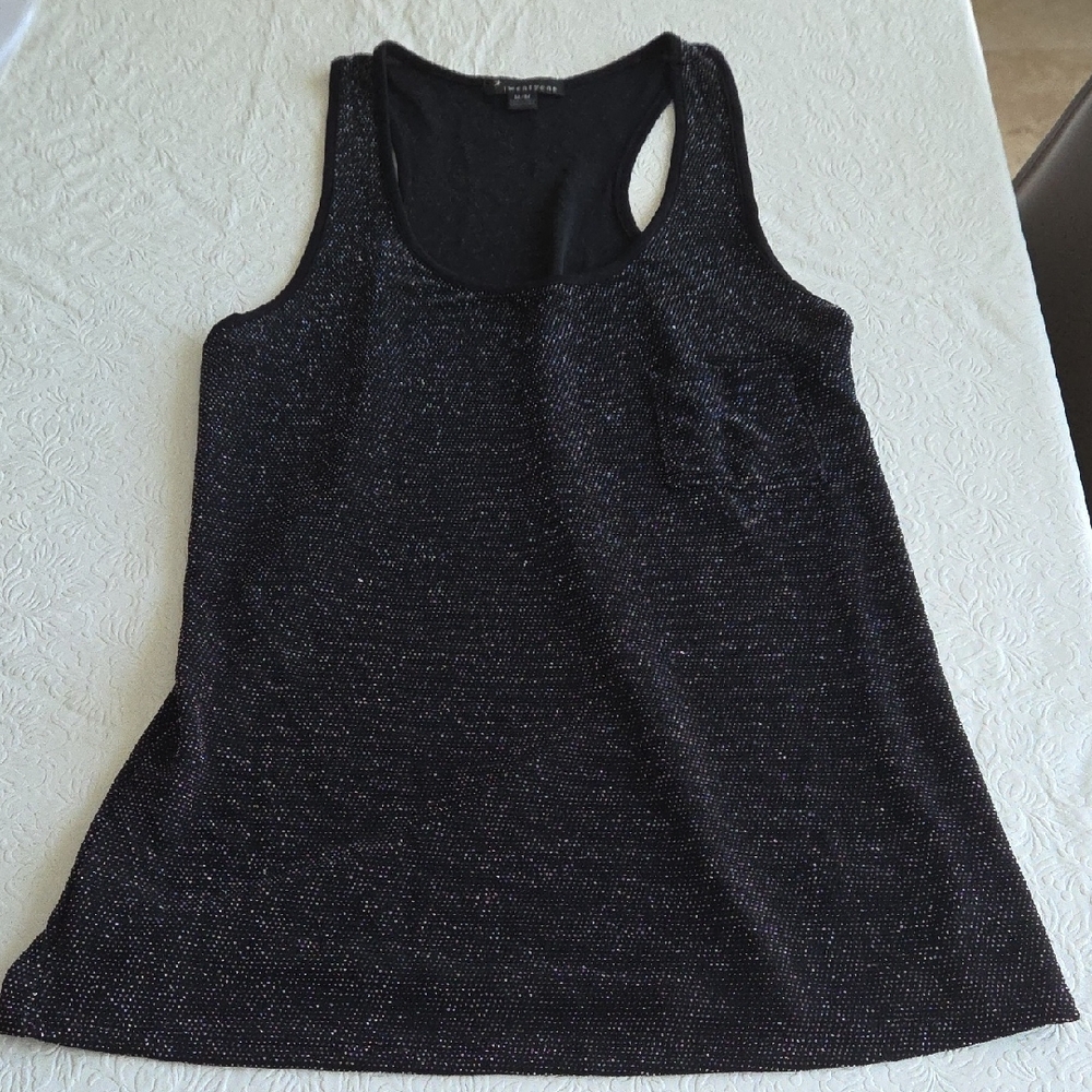Forever 21 Glitter Black Tank Top